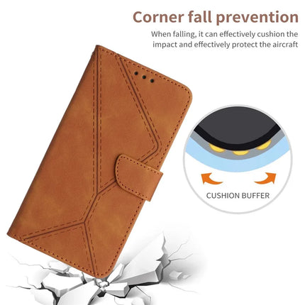 For OnePlus 13 Case Skin Touch Lines Imprinted PU Leather Flip Phone Cover