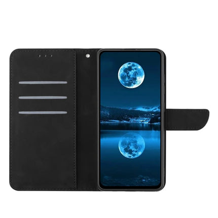 For OnePlus 13 Case Skin Touch Lines Imprinted PU Leather Flip Phone Cover