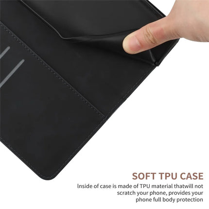 For OnePlus 13 Case Skin Touch Lines Imprinted PU Leather Flip Phone Cover