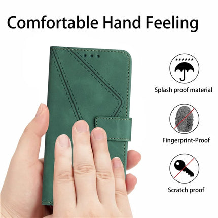 For OnePlus 13 Case Skin Touch Lines Imprinted PU Leather Flip Phone Cover