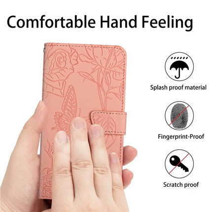 For OnePlus 13 Case Butterfly Flower Imprinted Leather Phone Cover with Strap