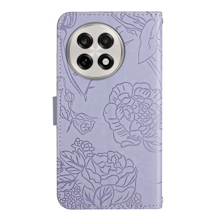 For OnePlus 13 Case Butterfly Flower Imprinted Leather Phone Cover with Strap