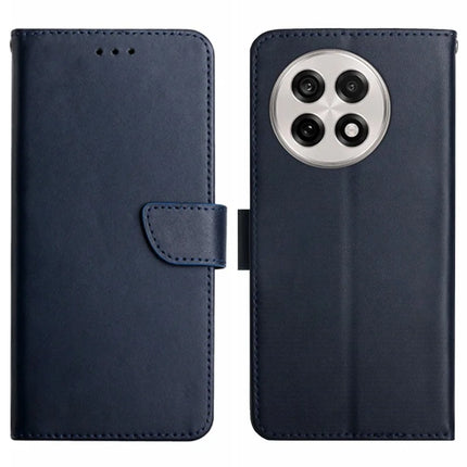 For OnePlus 13 Case Genuine Cow Leather Phone Cover Nappa Texture - Blue