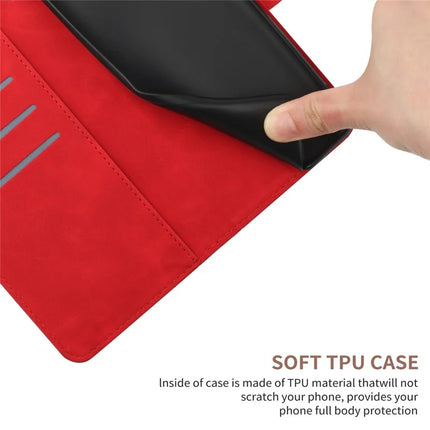 For OnePlus 13R 5G Case Skin Touch Lines Imprinted PU Leather Flip Phone Cover