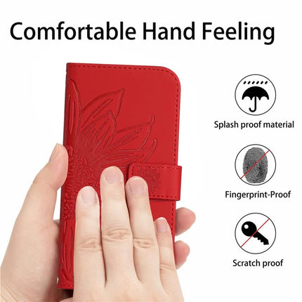 For OnePlus 13R 5G Case Sunflower Imprint PU Leather Phone Cover with Long Strap