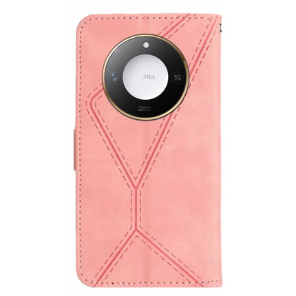 For Honor X9c Smart 5G Case Skin Touch Lines Imprinted PU Leather Flip Phone Cover