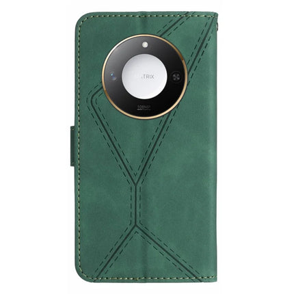 For Honor X9c Smart 5G Case Skin Touch Lines Imprinted PU Leather Flip Phone Cover