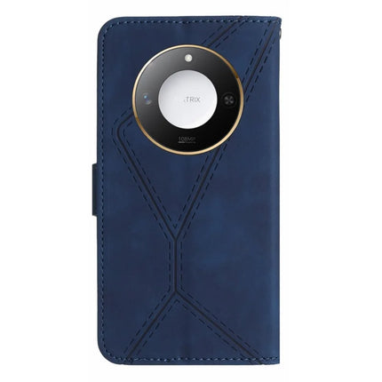 For Honor X9c Smart 5G Case Skin Touch Lines Imprinted PU Leather Flip Phone Cover