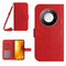 For Honor X9c Smart 5G Case Sunflower Imprint PU Leather Phone Cover with Long Strap - Red