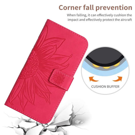 For Honor X9c Smart 5G Case Sunflower Imprint PU Leather Phone Cover with Long Strap