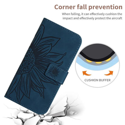 For Honor X9c Smart 5G Case Sunflower Imprint PU Leather Phone Cover with Long Strap