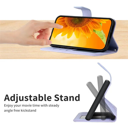 For Honor X9c Smart 5G Case Sunflower Imprint Leather Wallet Phone Cover with Wrist Strap