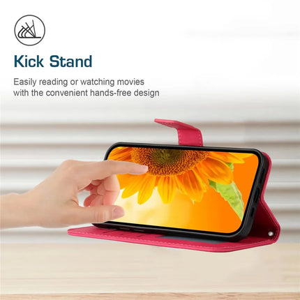 For Honor X9c Smart 5G Case Sunflower Imprint Leather Wallet Phone Cover with Wrist Strap