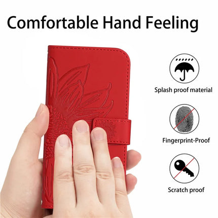 For Honor X9c Smart 5G Case Sunflower Imprint Leather Wallet Phone Cover with Wrist Strap
