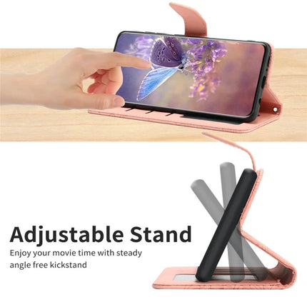 For Honor X9c Smart 5G Case Butterfly Flower Imprint Leather Phone Cover with Shoulder Strap