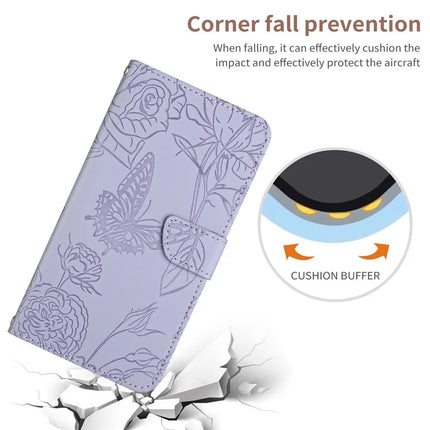 For Honor X9c Smart 5G Case Butterfly Flower Imprint Leather Phone Cover with Shoulder Strap