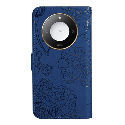 For Honor X9c Smart 5G Case Butterfly Flower Imprinted Leather Phone Cover with Strap