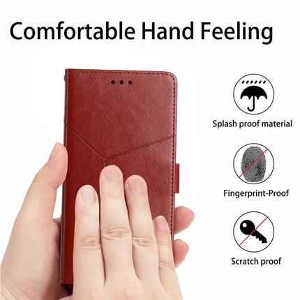For Honor X9c Smart 5G Case Y Shaped Lines Imprint Leather Phone Cover