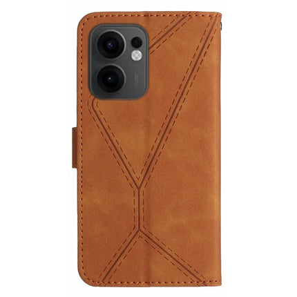 For Oppo Reno13 F 4G / 5G Case Skin Touch Lines Imprinted PU Leather Flip Phone Cover
