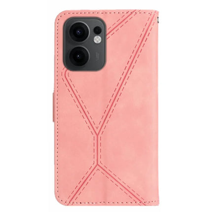 For Oppo Reno13 F 4G / 5G Case Skin Touch Lines Imprinted PU Leather Flip Phone Cover