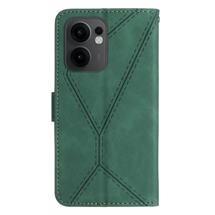 For Oppo Reno13 F 4G / 5G Case Skin Touch Lines Imprinted PU Leather Flip Phone Cover