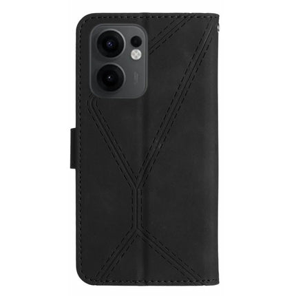 For Oppo Reno13 F 4G / 5G Case Skin Touch Lines Imprinted PU Leather Flip Phone Cover