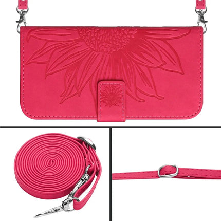 For Oppo Reno13 F 4G / 5G Case Sunflower Imprint PU Leather Phone Cover with Long Strap