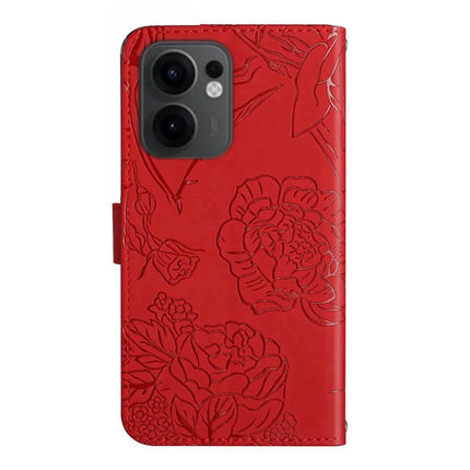 For Oppo Reno13 F 4G / 5G Case Butterfly Flower Imprinted Leather Phone Cover with Strap