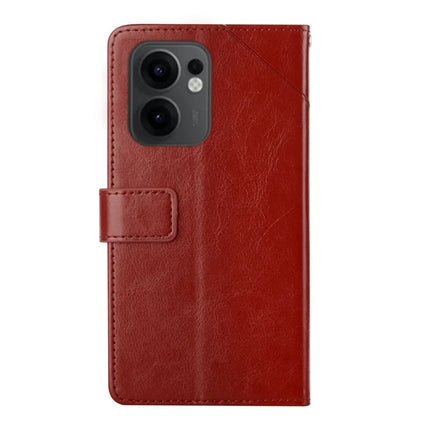 For Oppo Reno13 F 5G / 4G Case Y Shaped Lines Imprint Leather Phone Cover