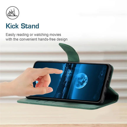 For Oppo Reno13 5G (Global) Case Skin Touch Lines Imprinted PU Leather Flip Phone Cover