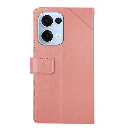 For Oppo Reno13 5G (Global) Case Y Shaped Lines Imprint Leather Phone Cover