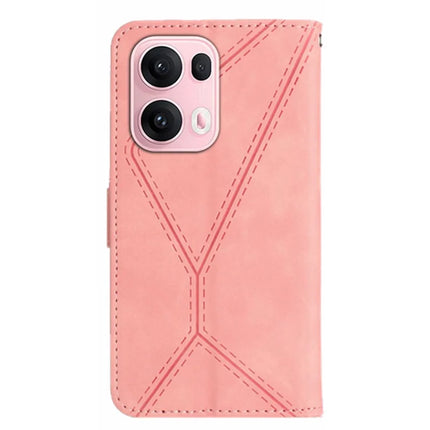 For Oppo Reno13 Pro 5G Case Skin Touch Lines Imprinted PU Leather Flip Phone Cover
