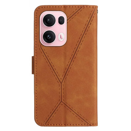 For Oppo Reno13 Pro 5G Case Skin Touch Lines Imprinted PU Leather Flip Phone Cover