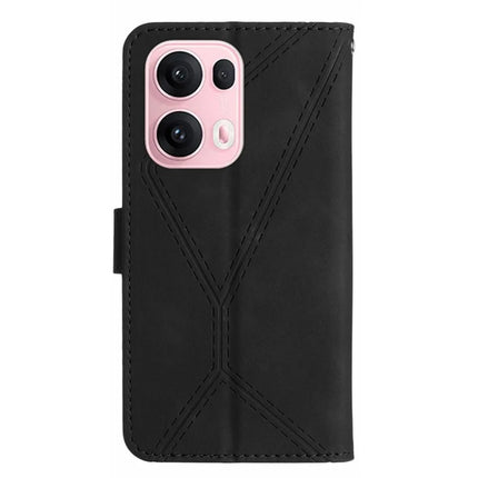 For Oppo Reno13 Pro 5G Case Skin Touch Lines Imprinted PU Leather Flip Phone Cover
