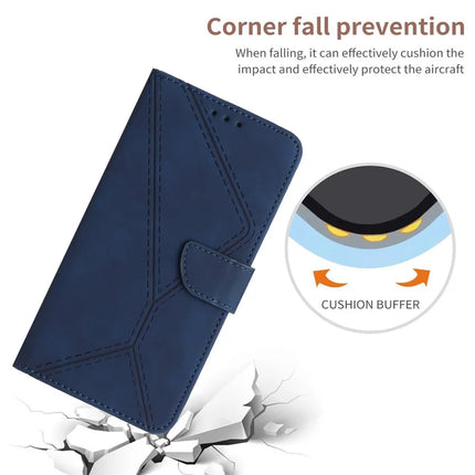 For Oppo Reno13 Pro 5G Case Skin Touch Lines Imprinted PU Leather Flip Phone Cover