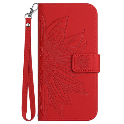 For Oppo Reno13 Pro 5G Case Sunflower Imprint Leather Wallet Phone Cover with Wrist Strap