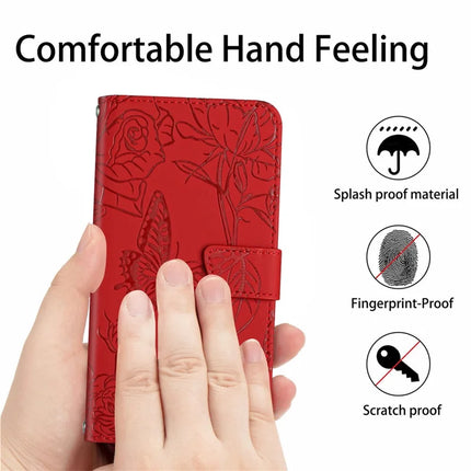 For Oppo Reno13 Pro 5G Case Butterfly Flower Imprinted Leather Phone Cover with Strap