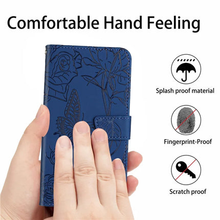 For Oppo Reno13 Pro 5G Case Butterfly Flower Imprinted Leather Phone Cover with Strap