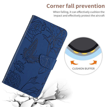 For Oppo Reno13 Pro 5G Case Butterfly Flower Imprinted Leather Phone Cover with Strap