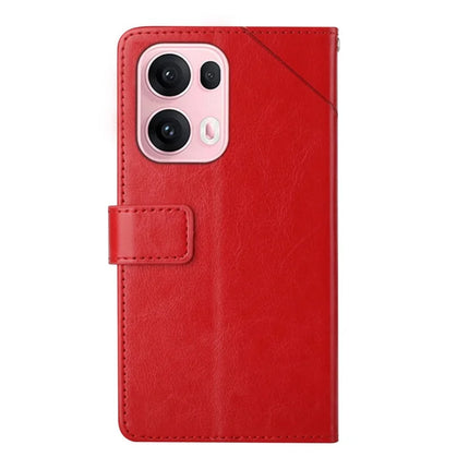 For Oppo Reno13 Pro 5G Case Y Shaped Lines Imprint Leather Phone Cover