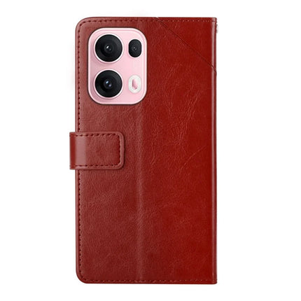 For Oppo Reno13 Pro 5G Case Y Shaped Lines Imprint Leather Phone Cover