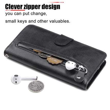 For OnePlus 13R 5G / Ace 5 5G / Ace 5 Pro 5G Case Zipper Wallet Calf Texture PU Leather Phone Cover