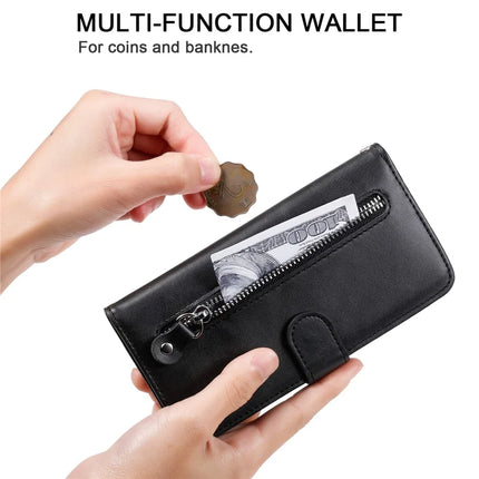 For OnePlus 13R 5G / Ace 5 5G / Ace 5 Pro 5G Case Zipper Wallet Calf Texture PU Leather Phone Cover