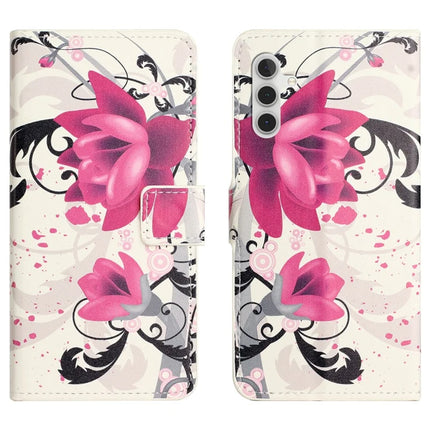 For Samsung Galaxy A36 5G Case Pattern Print PU Leather Wallet Phone Cover - Lotus