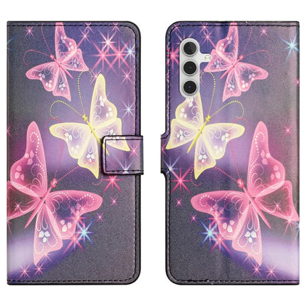 For Samsung Galaxy A36 5G Case Pattern Print PU Leather Wallet Phone Cover - Illusion Butterfly