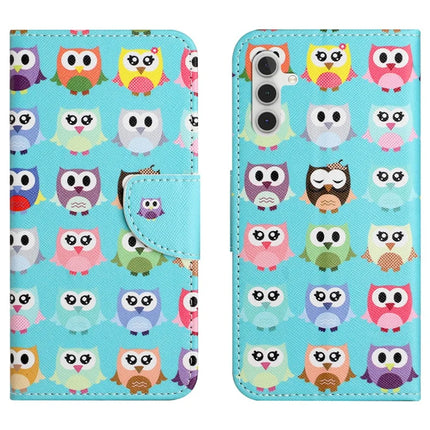 For Samsung Galaxy A36 5G Case Pattern Printing Cross Texture Phone Leather Cover - Owls