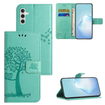 For Samsung Galaxy A36 5G Case PU Leather Owl Tree Imprinted Wallet Phone Cover