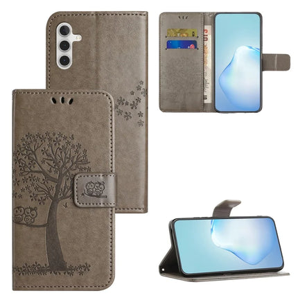 For Samsung Galaxy A36 5G Case PU Leather Owl Tree Imprinted Wallet Phone Cover