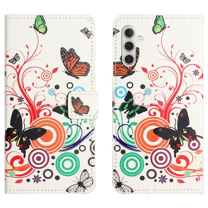 For Samsung Galaxy A56 5G Case Pattern Print PU Leather Wallet Phone Cover - White Butterfly