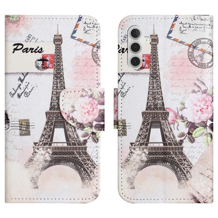 For Samsung Galaxy A56 5G Case Pattern Printing Cross Texture Leather Phone Cover - Tower